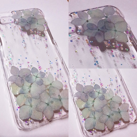 本物のお花　紫陽花のiPhoneケース 1枚目の画像