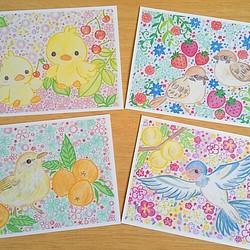 春の果実と鳥物語 ポストカード (４枚セット) 1枚目の画像
