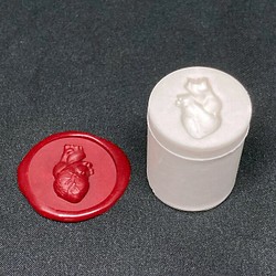 立体 シーリングスタンプ 心臓 25mm シリコン製 蝋封 1枚目の画像