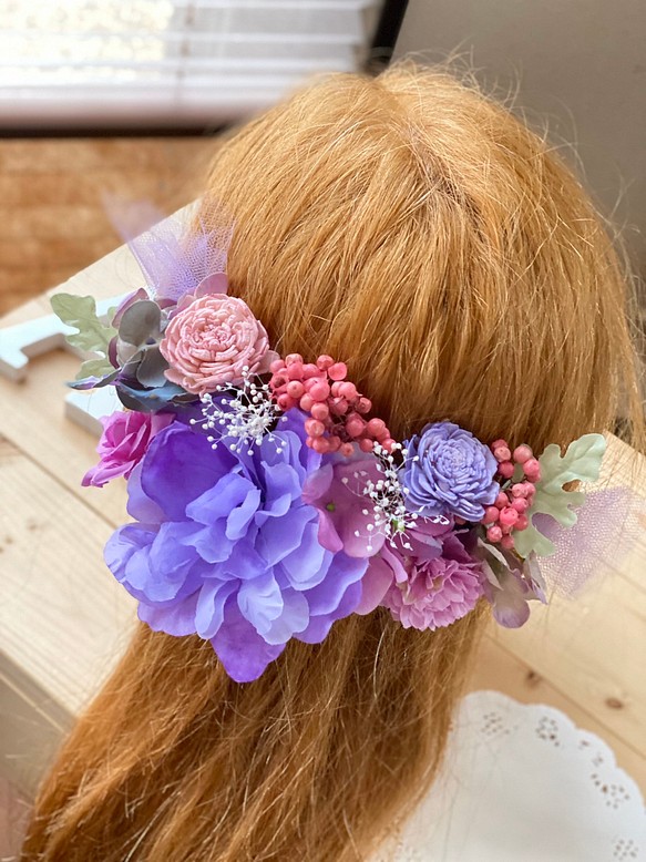 ヘッドドレス☆紫×ベリー 1枚目の画像
