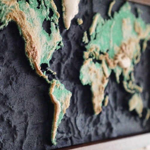 立体 世界地図 3ｄプリント 立体 オブジェ Sgeez 通販 Creema クリーマ ハンドメイド 手作り クラフト作品の販売サイト