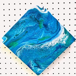 【青の雫】フルイドアート 絵画 抽象画 アート 1枚目の画像