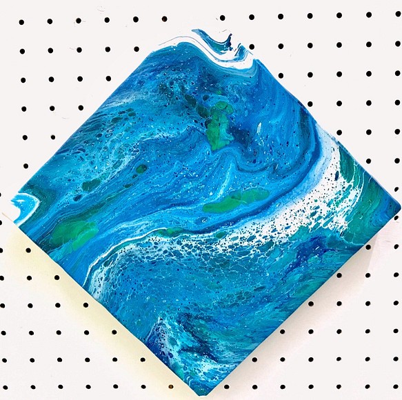 【青の雫】フルイドアート 絵画 抽象画 アート 1枚目の画像