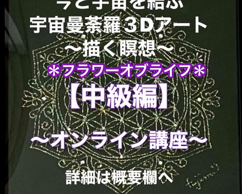 大好評！描く瞑想《３Dアート中級編》宇宙曼荼羅フラワーオブライフ