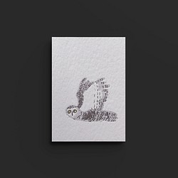 貓頭鷹 凸版印刷 明信片 插畫 letterpress 萬用卡 第1張的照片