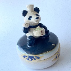 陶のハコ「飲茶パンダ」 1枚目の画像