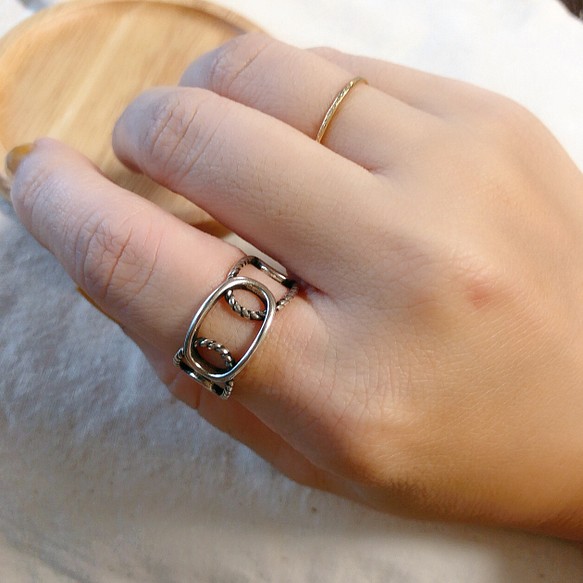 S925シルバーチェーンリング　silver ring シンプル指輪 1枚目の画像