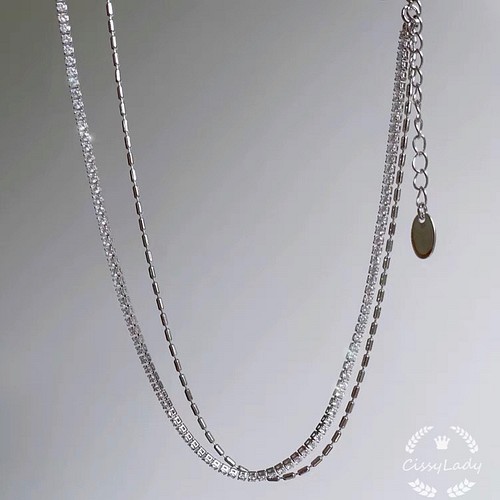 Cici シルバー 真鍮 3種類チェーン プラチナ仕上げ 個性 ダイヤ ネックレス Necklace ネックレス ペンダント Cissyladyキャンペーン実施中 通販 Creema クリーマ ハンドメイド 手作り クラフト作品の販売サイト