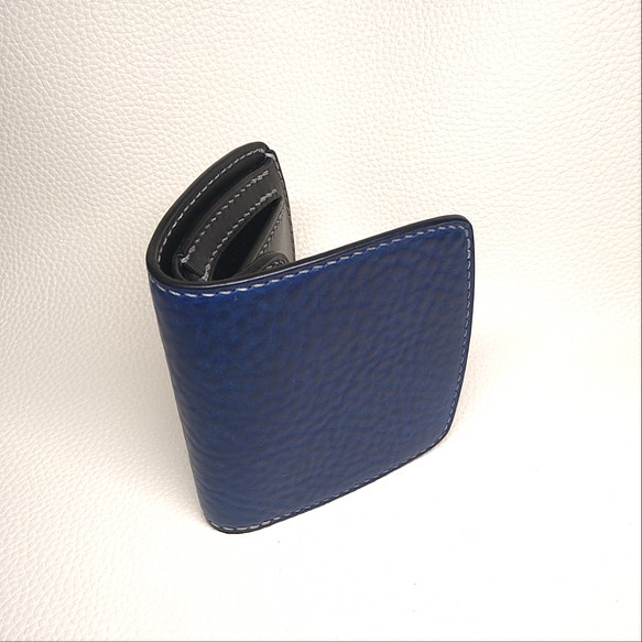 コンパクトウォレット 〜Compact billfold wallet Deep blue～ 二