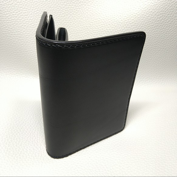 ショートウォレット～billfoldwallet～all black 二つ折り財布 no9ray