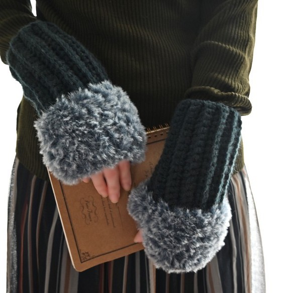 新品限定◆上質なミンク編み込みミトン手袋 グローブ 紐付き 毛皮ファー手袋