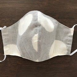女性用　水玉綿麻マスク　ポケット付き　送料無料 1枚目の画像