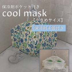 ~夏マスク~小さめ　保冷剤マスク  保冷剤4個付　立体マスク 1枚目の画像
