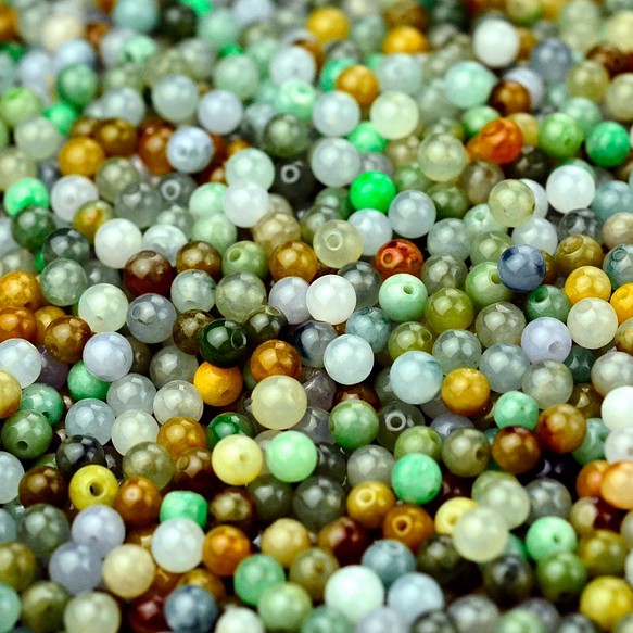天然石 ビーズ 翡翠 丸珠 6mm カラフル 12個入 beads-9 1枚目の画像