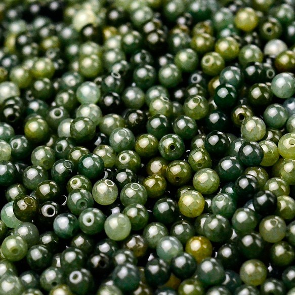 天然石 ビーズ 翡翠 丸珠 5.5mm 深翠 20個入   beads-6 1枚目の画像