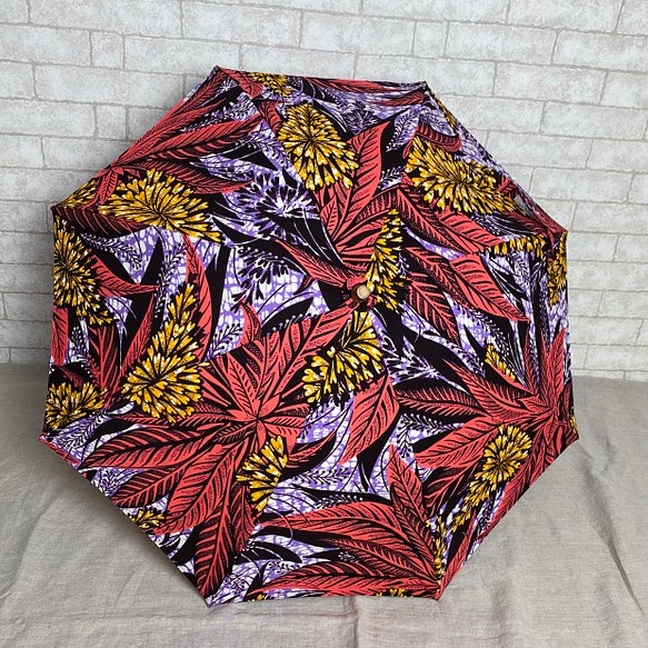 アフリカ布日傘 *botanical purple* - 小物・ファッション雑貨
