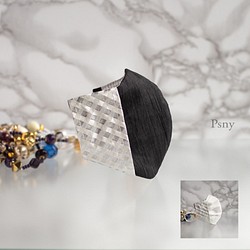 PSNY 2way 銀色方格格紋面膜罩 內層絲綢無紡布面膜很漂亮。面膜 2W08 第1張的照片