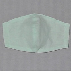 ＜夏マスク＞”ダブルガーゼ”と”ちぢみ”の立体マスク【パステルグリーン】 1枚目の画像