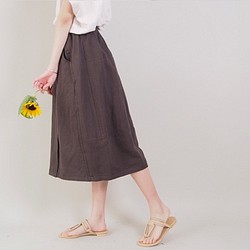 【再販】麻100％ ウエストゴム スカート 1枚目の画像