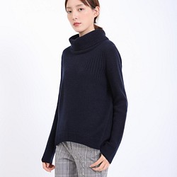 【再販】上質なカシミヤ100％ 大きい衿のセーター　(全2色)18k006 1枚目の画像