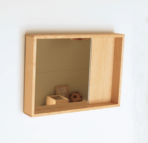 木製 箱鏡 タモ材1 1枚目の画像