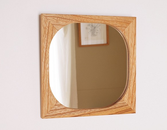 木製 鏡 欅（ケヤキ）材　ミラー 1枚目の画像