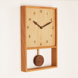 木製 箱型 振り子時計 ケヤキ材8 1枚目の画像