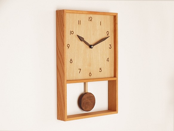 木製 箱型 振り子時計 ケヤキ材8 1枚目の画像