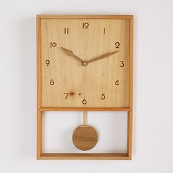 木製 箱型 振り子時計 ケヤキ材11 1枚目の画像