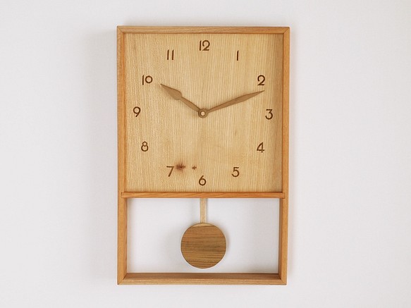 木製 箱型 振り子時計 ケヤキ材11 1枚目の画像