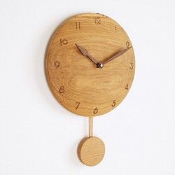 木製 振り子時計　楢材10 1枚目の画像