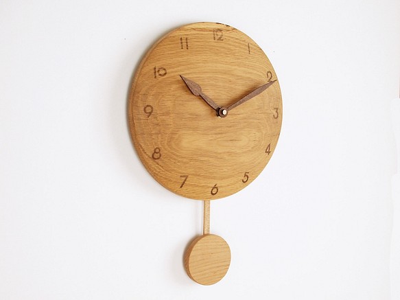 木製 振り子時計　楢材10 1枚目の画像