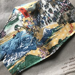 江戸百景　浮世絵　和柄　マスク　大人用　おまけ替えゴムつき 1枚目の画像