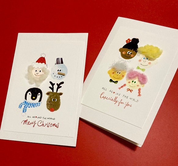 クリスマスカード2種セット サンタと仲間たち 世界の子供 カード レター Icco 通販 Creema クリーマ ハンドメイド 手作り クラフト作品の販売サイト
