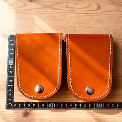 SANTAFE 【オレンジ】　2個セット　アイコス　革　小物入れ　ポシェット　鞄　バッグ 1枚目の画像