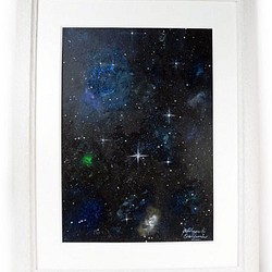 アクリル絵画「Space Paint（2020-02）」原画 額装品【手描き