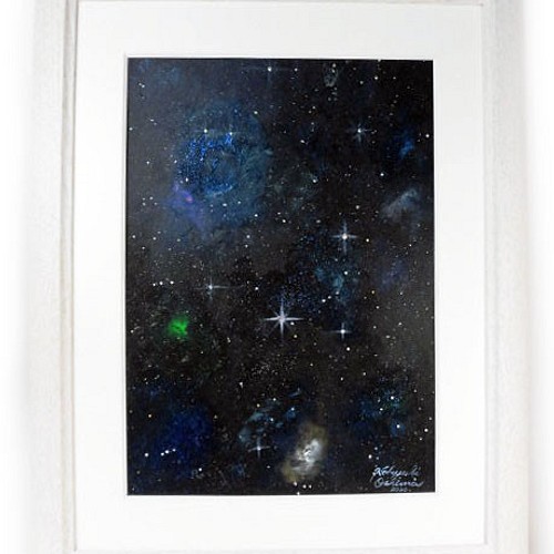 アクリル絵画 Space Paint 02 原画 額装品 手描き 宇宙 銀河 星雲 星 アート インテリア 絵画 Nobuyuki Oshima 通販 Creema クリーマ ハンドメイド 手作り クラフト作品の販売サイト