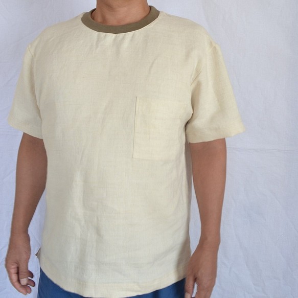 ヘンプ100％　Tシャツ　メンズ　男性向け　オーガニック　天然素材　カットソー　日本製 1枚目の画像