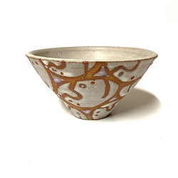 おかしなシリーズ　KAO鉢　ムラサキ　陶器 1枚目の画像