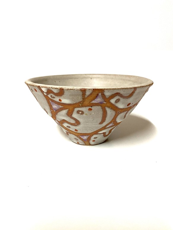 おかしなシリーズ　KAO鉢　ムラサキ　陶器 1枚目の画像