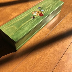 食卓に置ける箸箱(虎と三枡文、独楽文）　カトラリーケース　メガネ入れ　小物入れ 1枚目の画像