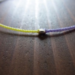 腳鍊【雙色】【紫色×黃色】【銀色平環】【K14GF】【蠟碼】 第1張的照片