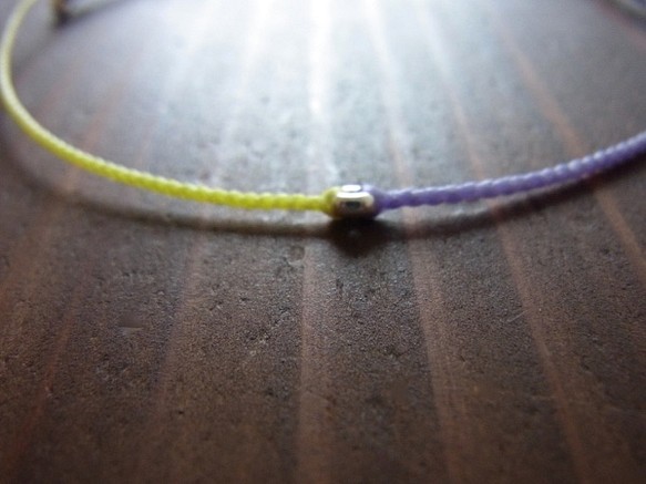 腳鍊【雙色】【紫色×黃色】【銀色平環】【K14GF】【蠟碼】 第1張的照片
