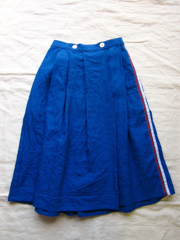 サイドラインスカート。ブルー 1枚目の画像