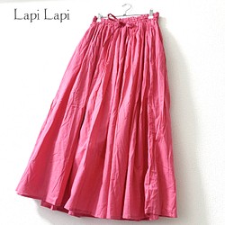 すずやかインド綿スカート ピンク 1枚目の画像