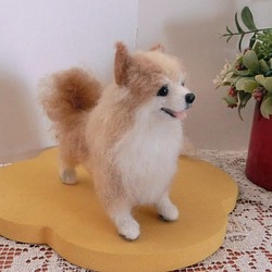 羊毛フェルト　ポメラニアン　立ち姿　　犬　イヌ 1枚目の画像