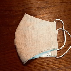 高級和紙ドットガーゼマスク＊すっぽり大きいL Lサイズ 裏サラサラ綿 冷感 速乾で衛生的 夏マスク送料無料 1枚目の画像