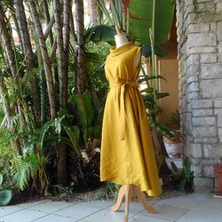 【太田獨家訂貨畫面】Linen Resort Long Dress (M) Elegant Classical Dress 第1張的照片