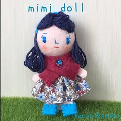 おままごとに　手のひらサイズの小さなお人形　いっしょにおでかけおりたたみハウスで遊べます。mimi doll 5 1枚目の画像