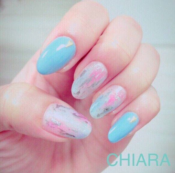 No 97 涼しいブルーのミラーデザイン リゾート 大人ネイル 旅行 ネイルチップ ネイルシール 大人ネイルチップ Chiaranails 通販 Creema クリーマ ハンドメイド 手作り クラフト作品の販売サイト